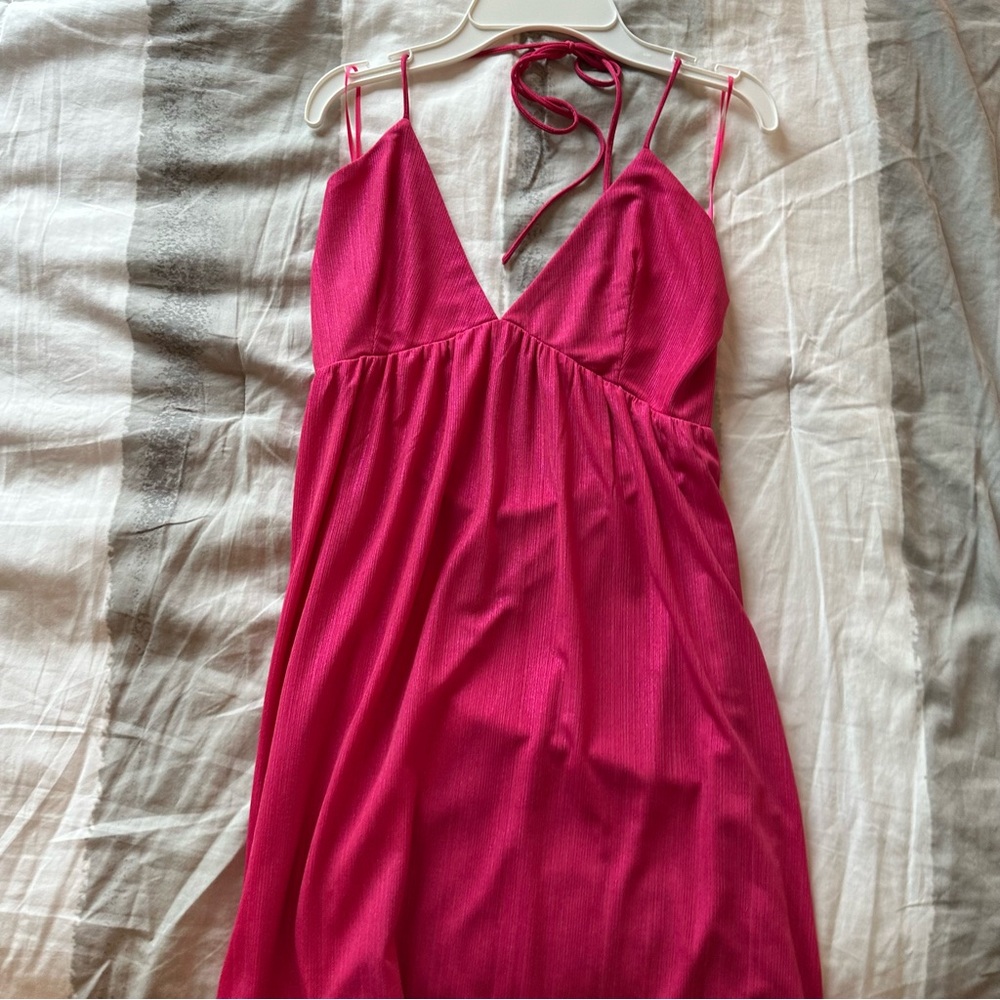 Revolve pink open back dress
